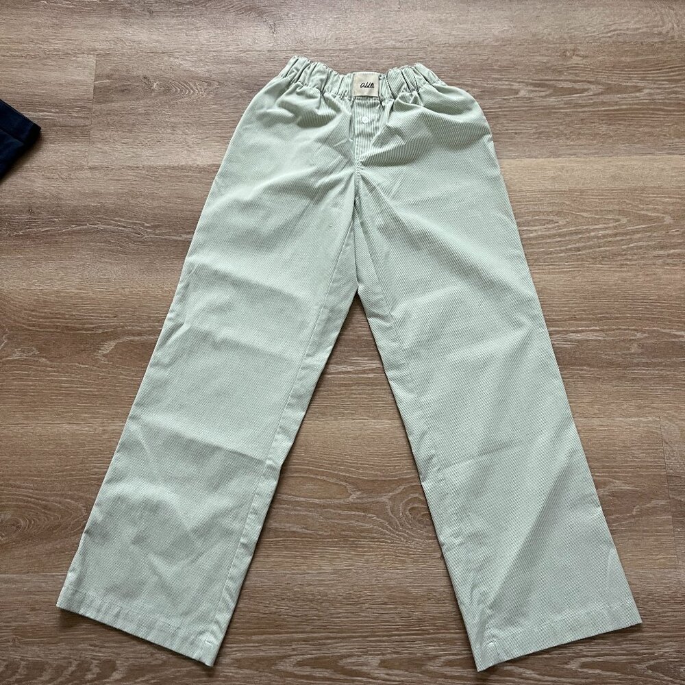 Oddli Green striped pants XXS